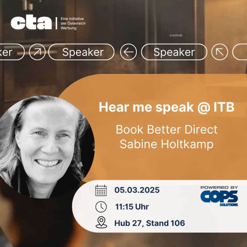 Sujet sabine CTA speach on Austria Tourism stand