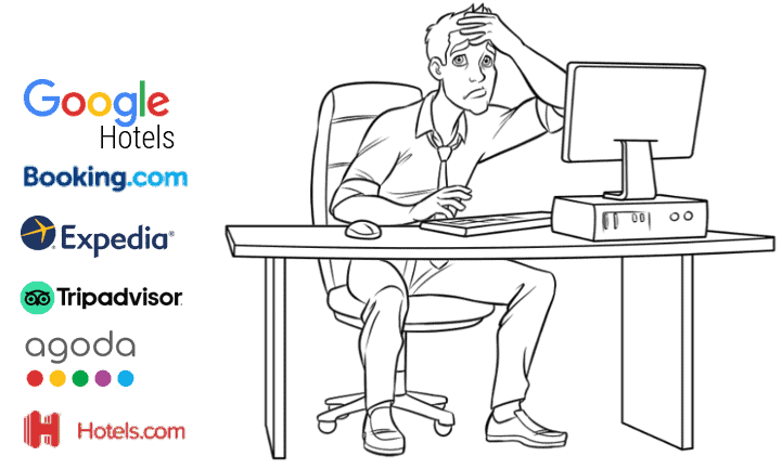 traveller searching for hotel deal is very confused